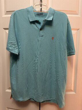 IZOD Advantage Polo Shirt Men’s Large Blue Short Sleeve Casual Golf Shirt